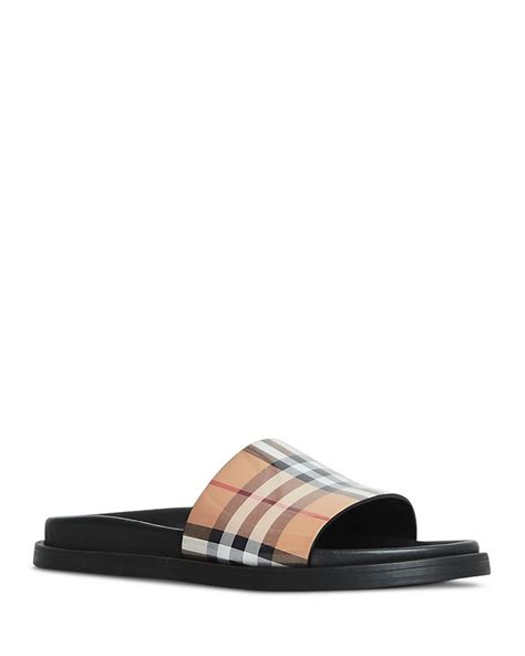 burberry pool slides womens|Burberry vintage check slides.